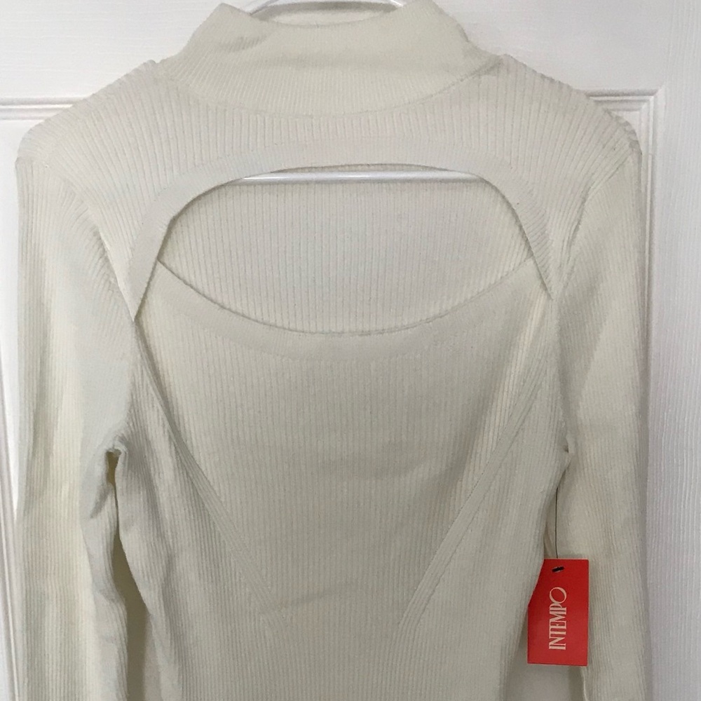 Women’s Cream Ribbed Knit Dress, Size XS